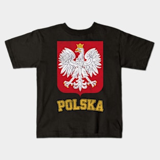 Vintage Style Poland / Polish Eagle Flag Kids T-Shirt